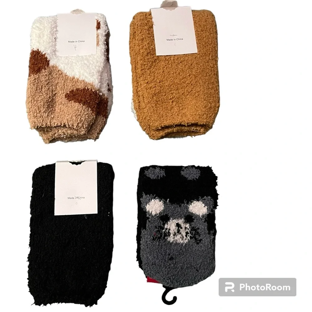 NEW IN PACKAGING Fluffy Adult Socks - Set of 4